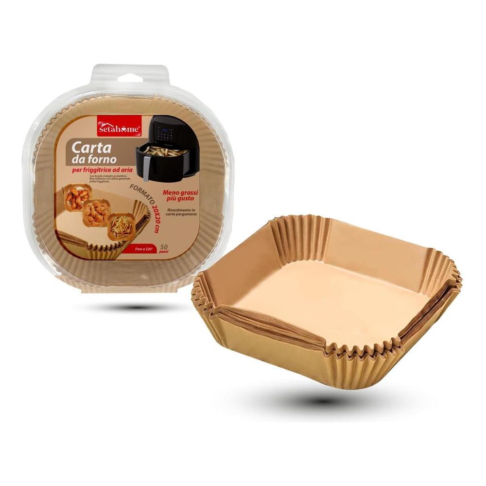 T-tex stampi multiuso 50 pz carta forno per friggitrici aria SETAHOME 62226
